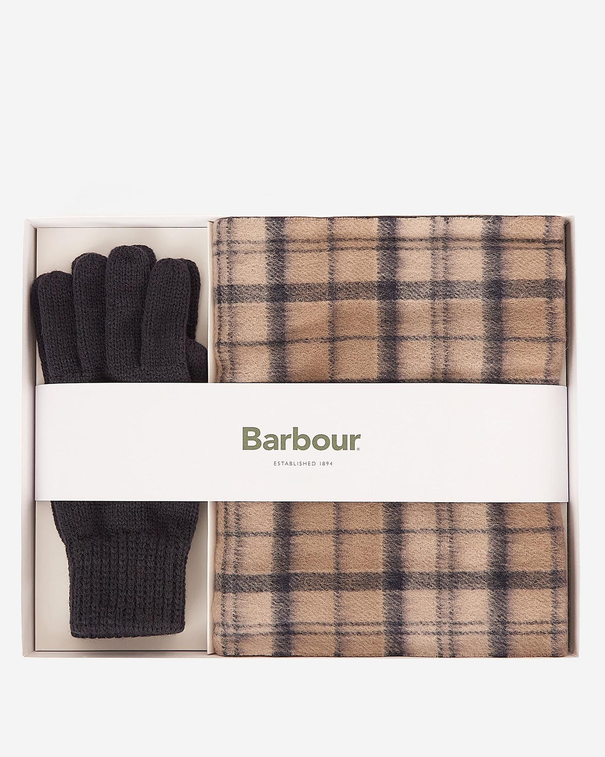 BARBOUR - Wool Tartan Scarf & Glove Gift Set