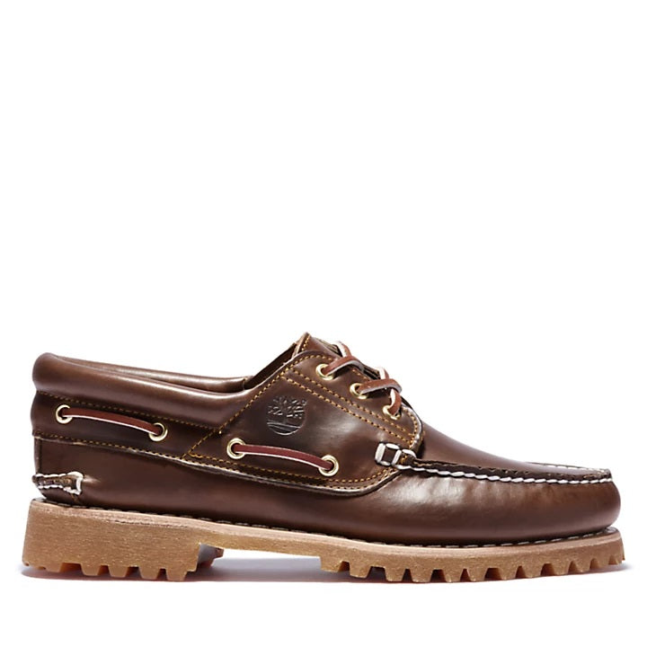 TIMBERLAND® AUTHENTIC 3-EYE BOAT SHOE FOR MEN IN BROWN