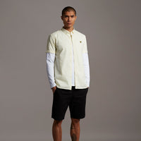 Lyle & Scott Men's Gingham Shirt With Short Sleeve White/Lemon
