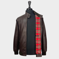 Real Hoxton Brown Leather Harrington