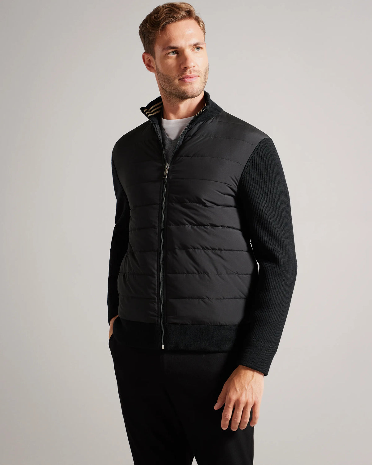 Ted Baker Oberan Long Sleeve Quilted Funnel Neck Jacket