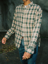 Nudie Julian Farmers Check Shirt Racing Green