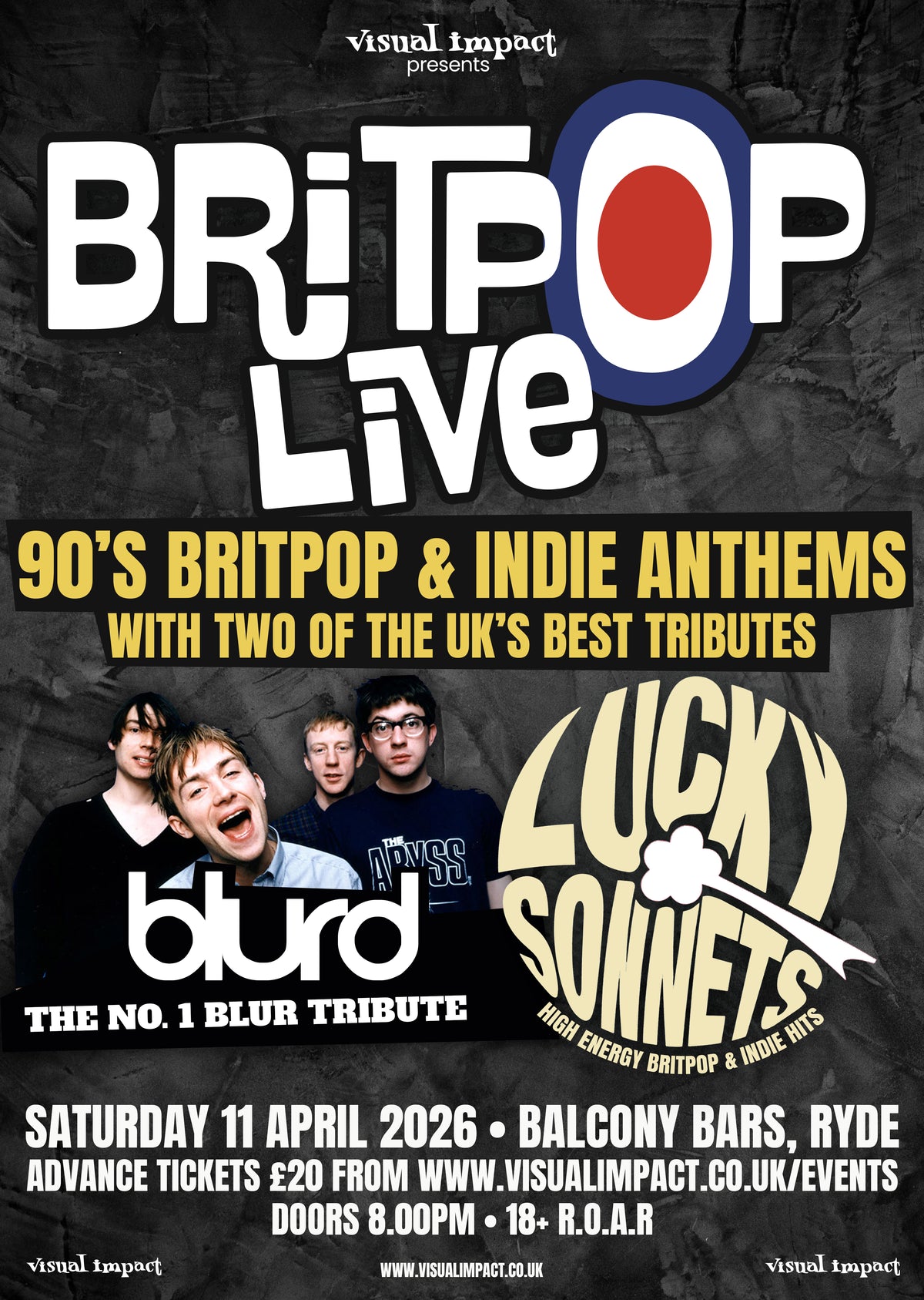 Brit Pop live - Sat 11th April The Balcony Bars, Ryde