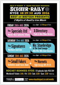 Sunday 30th August Bank Holiday IOW Weekend 2026 - The Small Fakers & The Hornets