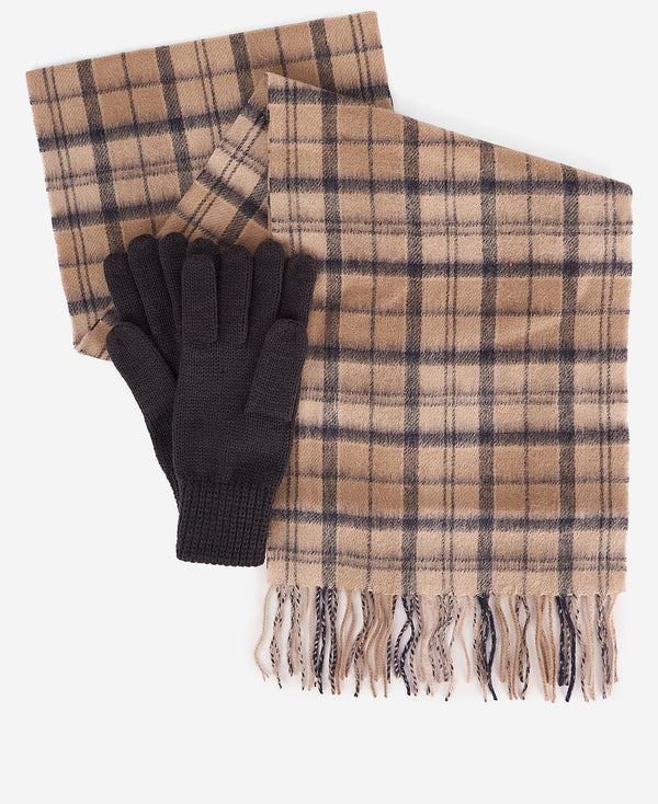 BARBOUR - Wool Tartan Scarf & Glove Gift Set