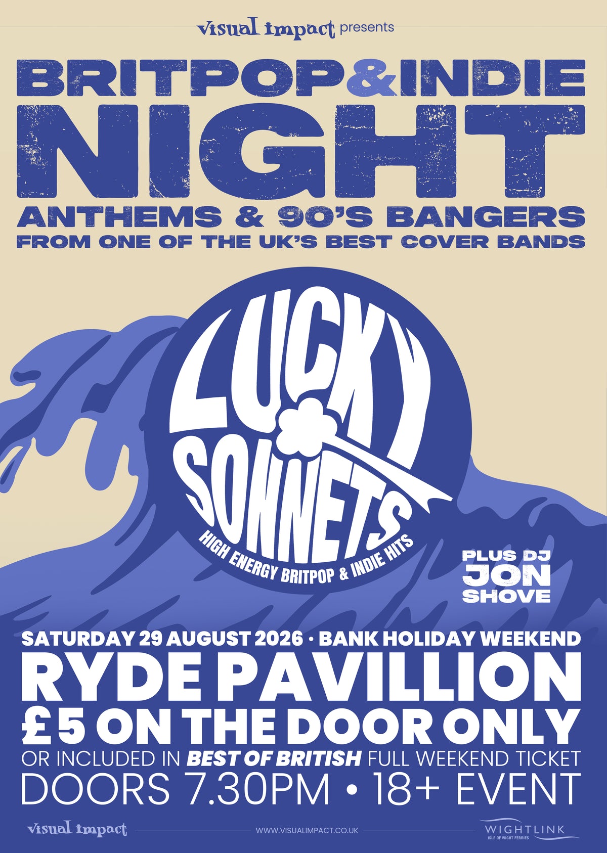 Britpop & Indie Night - August Bank Holiday Weekend 2026 Ryde Pavilion
