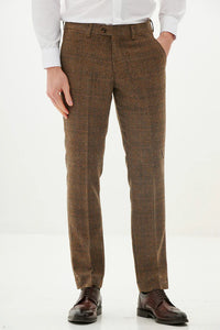 Marc Darcy Kris Tan Tweed Trousers