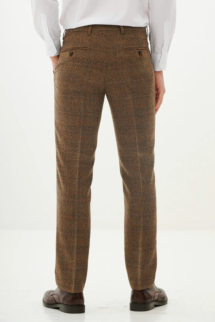 Marc Darcy Kris Tan Tweed Trousers