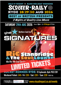 Saturday 29th August Bank Holiday IOW Weekend 2026 The Signatures & The Soul lounge