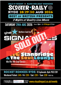 Saturday 29th August Bank Holiday IOW Weekend 2026 The Signatures & The Soul lounge