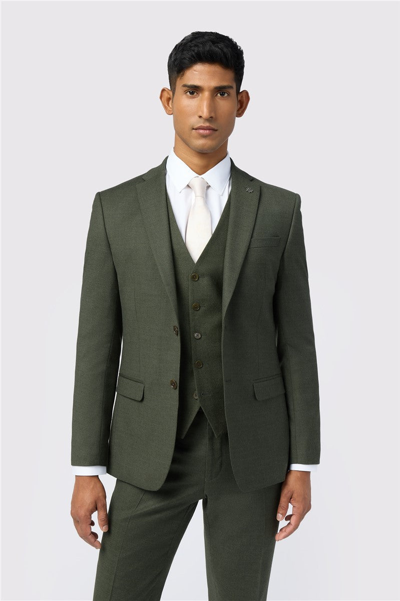 Ted Baker Lear Olive Flannel Suit Jacket