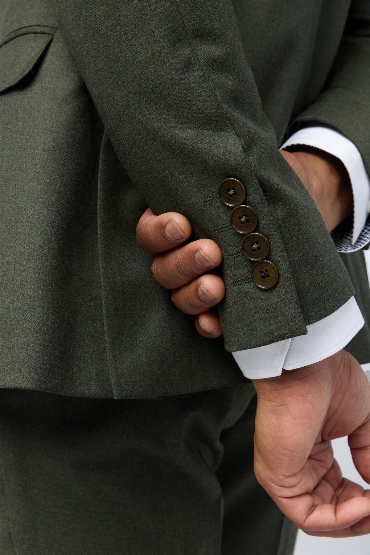 Ted Baker Lear Olive Flannel Suit Jacket