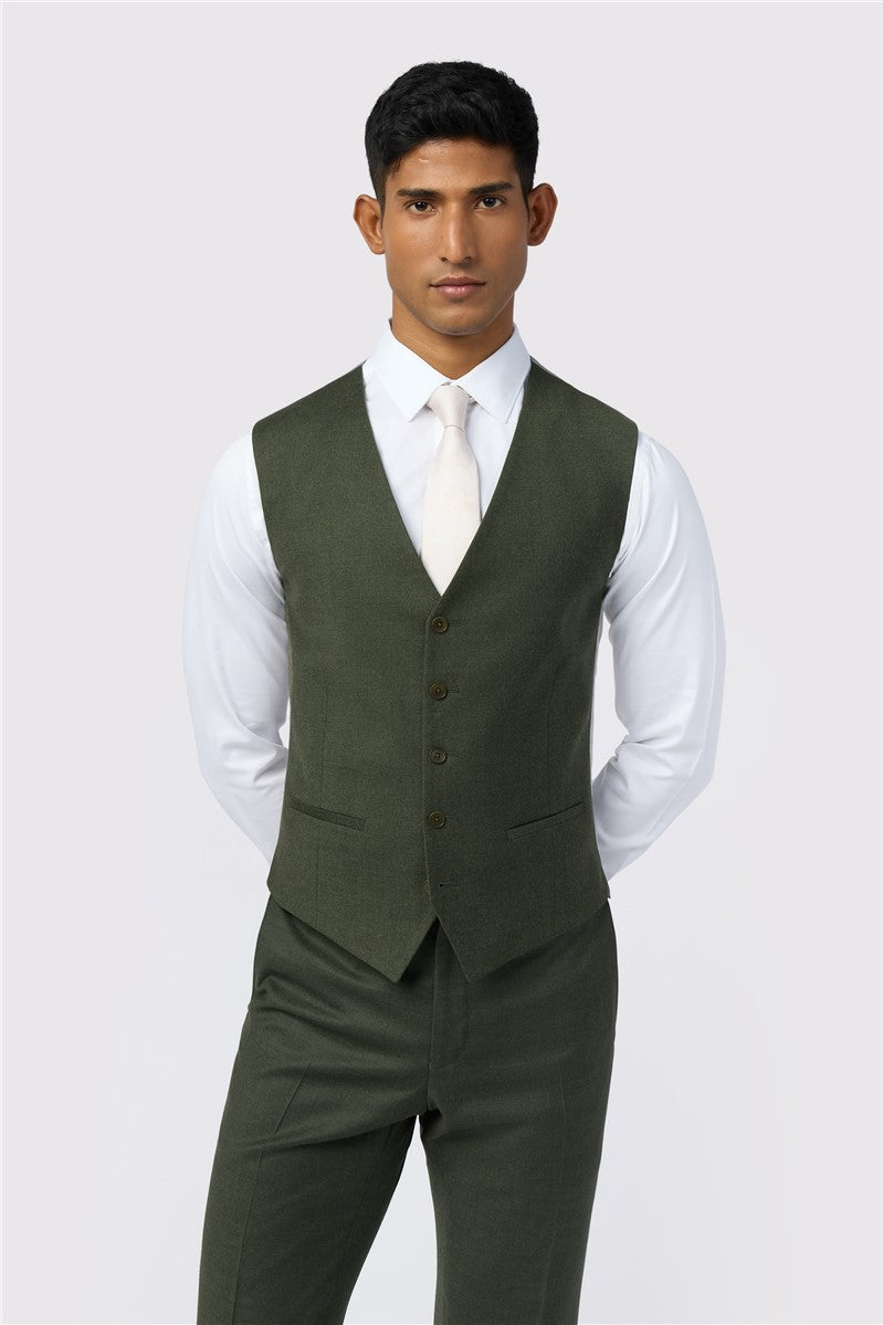 Ted Baker Lear Olive Flannel Waistcoat