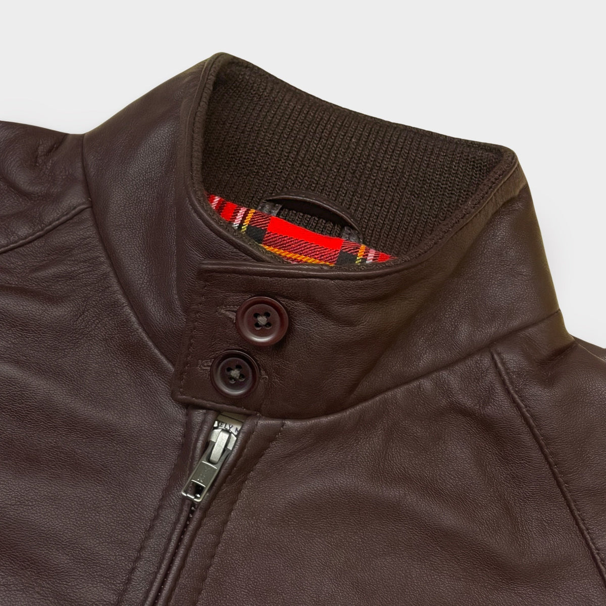 Real Hoxton Brown Leather Harrington