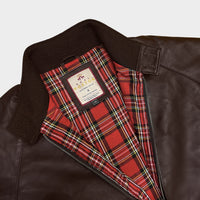 Real Hoxton Brown Leather Harrington