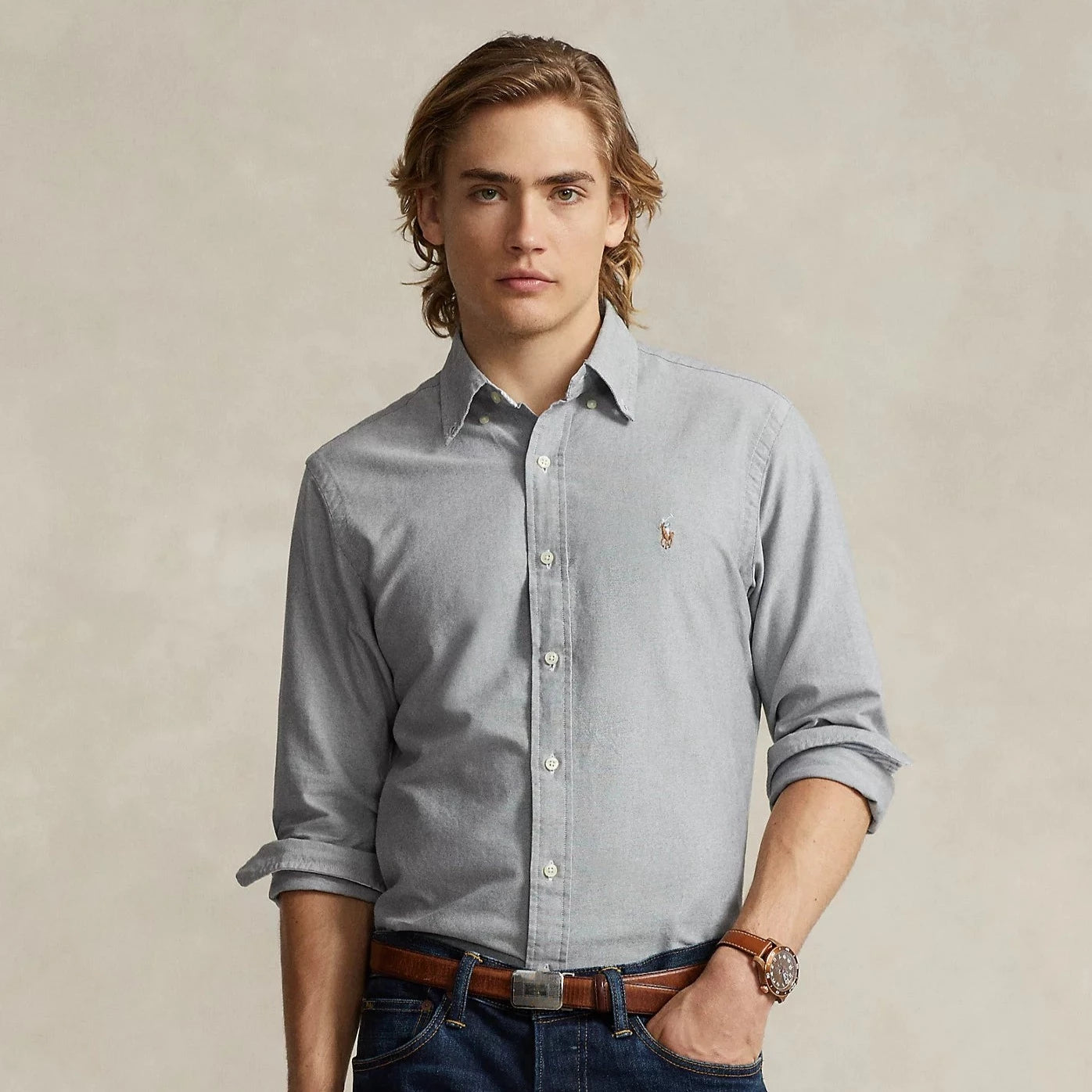 RALPH LAUREN SLIM FIT OXFORD GREY