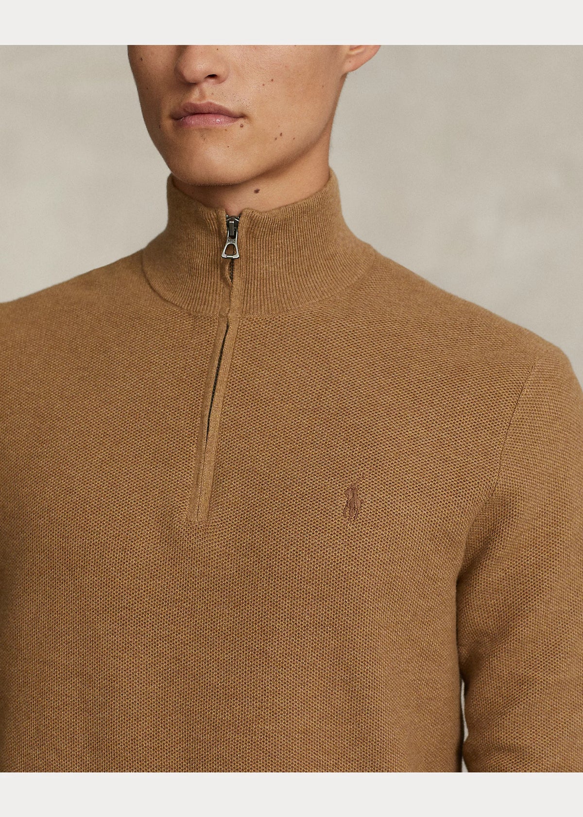 Polo Ralph Lauren Mesh-Knit Cotton Quarter-Zip Jumper