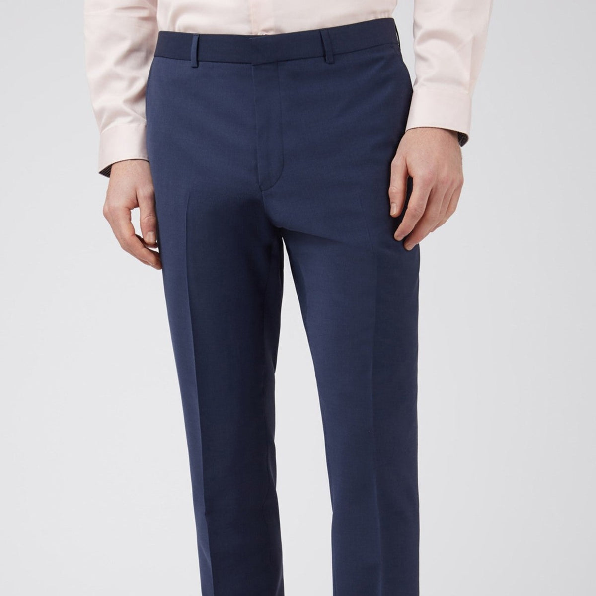Ted Baker Slim Fit Blue Panama Suit Trouser