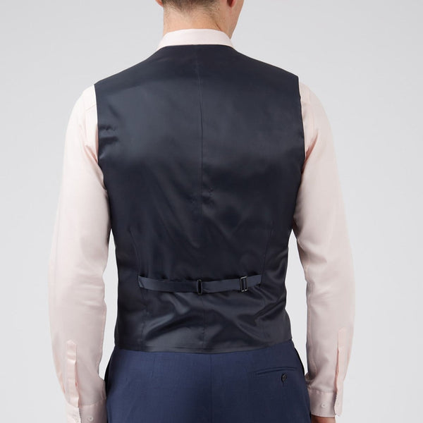 TED BAKER slim fit panama blue waistcoat