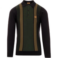 V45GM00 Searle Panel Stripe Knit Polo by Gabicci Vintage