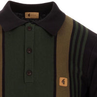 V45GM00 Searle Panel Stripe Knit Polo by Gabicci Vintage