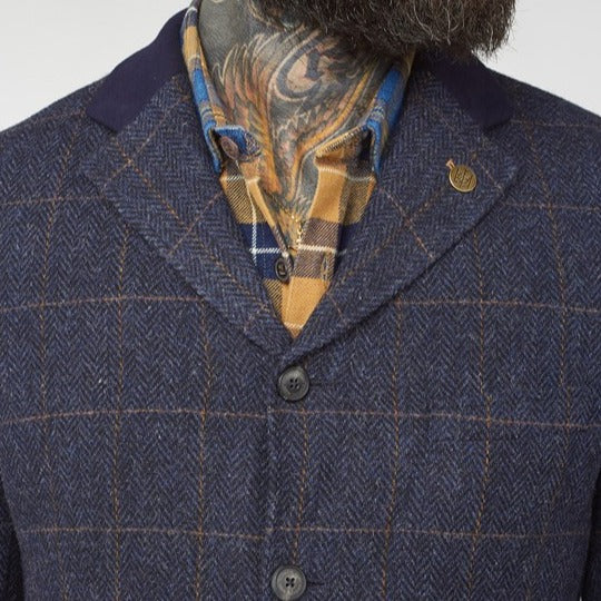 Gibson Navy Shetland Herringbone Overcoat