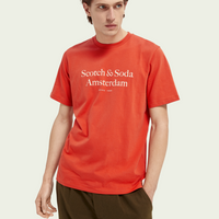 Scotch & Soda Cotton jersey logo T-shirt Chilli