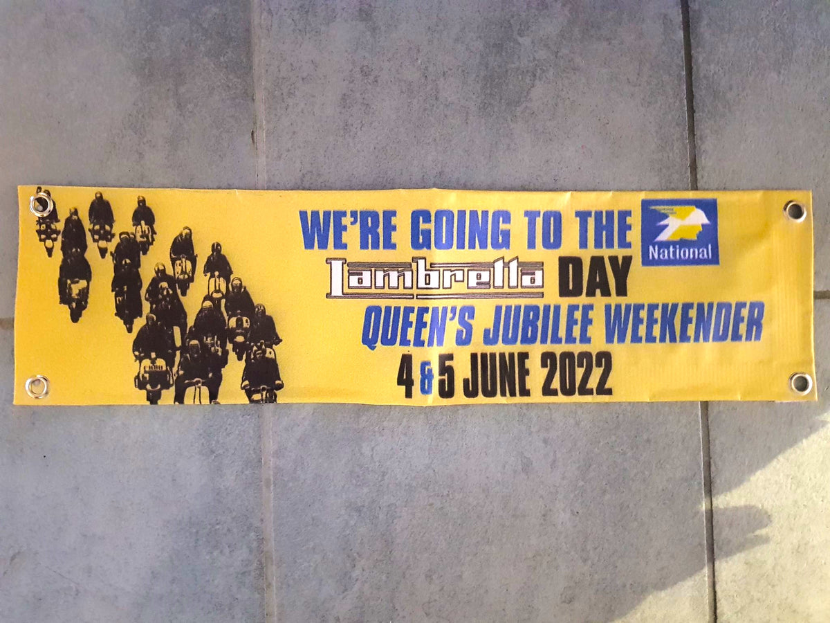 Lambretta Day 2022 Jubilee Weekender Leg Shield Banner