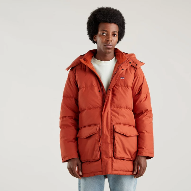 Orange parka 2025 jacket mens