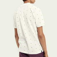 Scotch & Soda Printed organic cotton pique polo