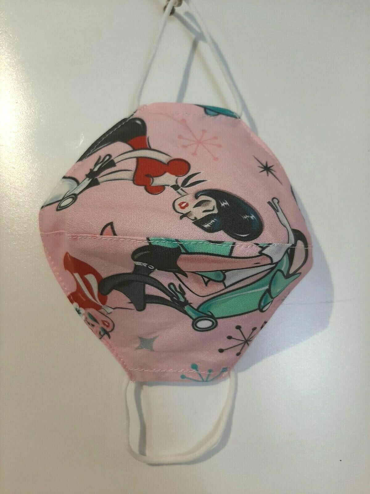 Premium Reusable 60's Scooter Print Double-Layer Face Mask with Built in Filter