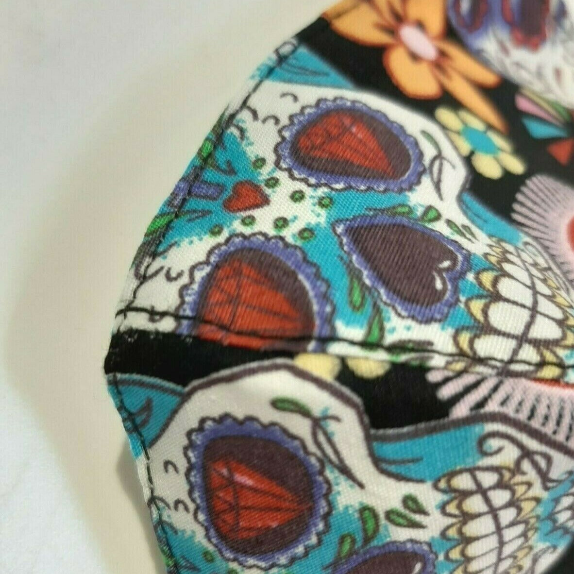 Premium Reusable Sugar Skull Double-Layer Face Mask with Built in Filter BN