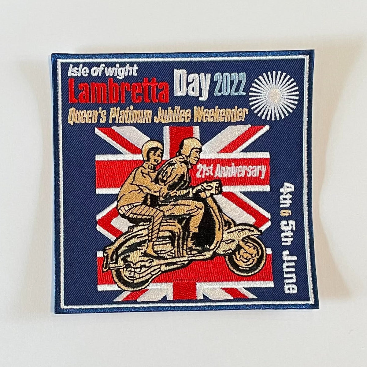Isle of Wight Lambretta Day 2022 Queens Platinum Jubilee Weekender - Embroidered Patch